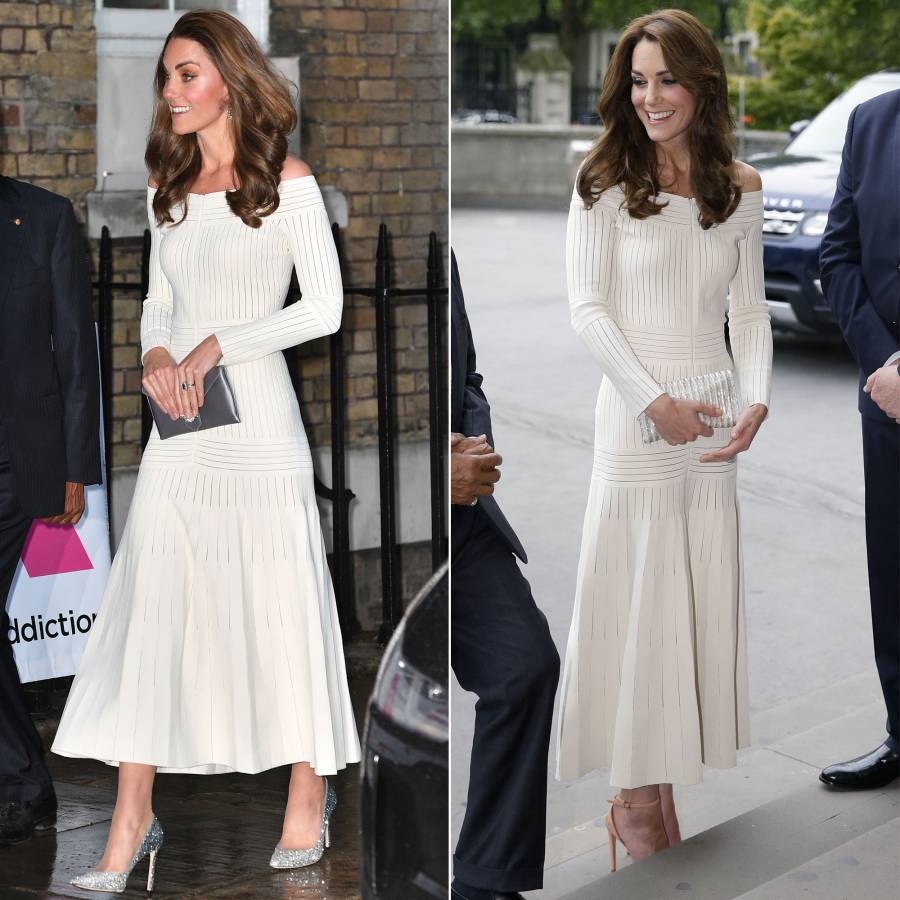 Duchess Kate Middleton's Style Rewears - Off-the-Shoulder Barbara Casasola Midi