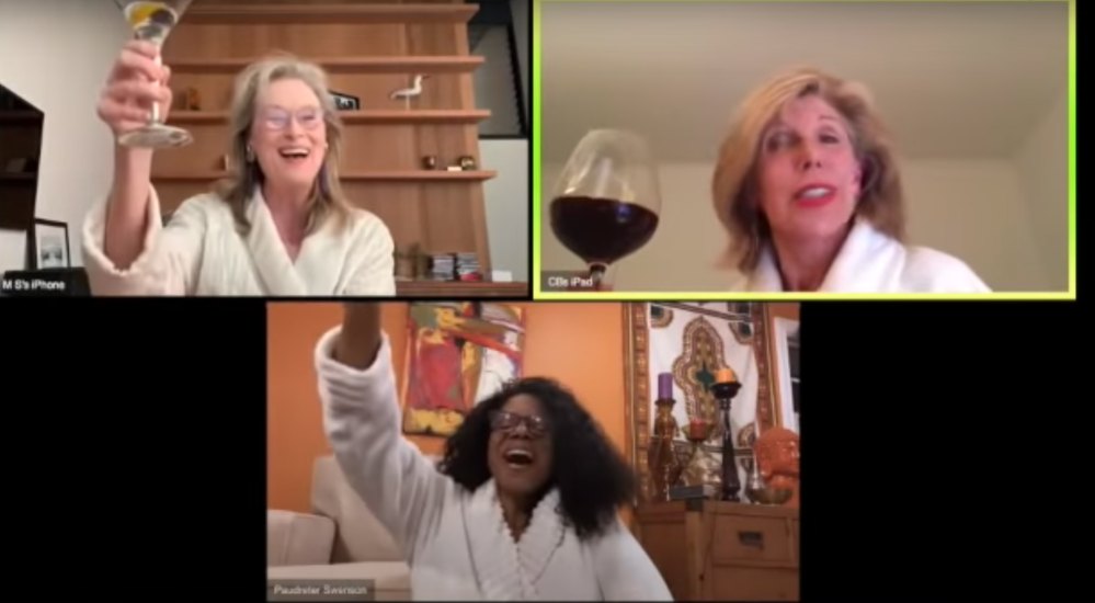 Meryl Streep Drinks in a Bathrobe as She Celebrates Stephen Sondheim Birthday With Audra McDonald Christine Baranski