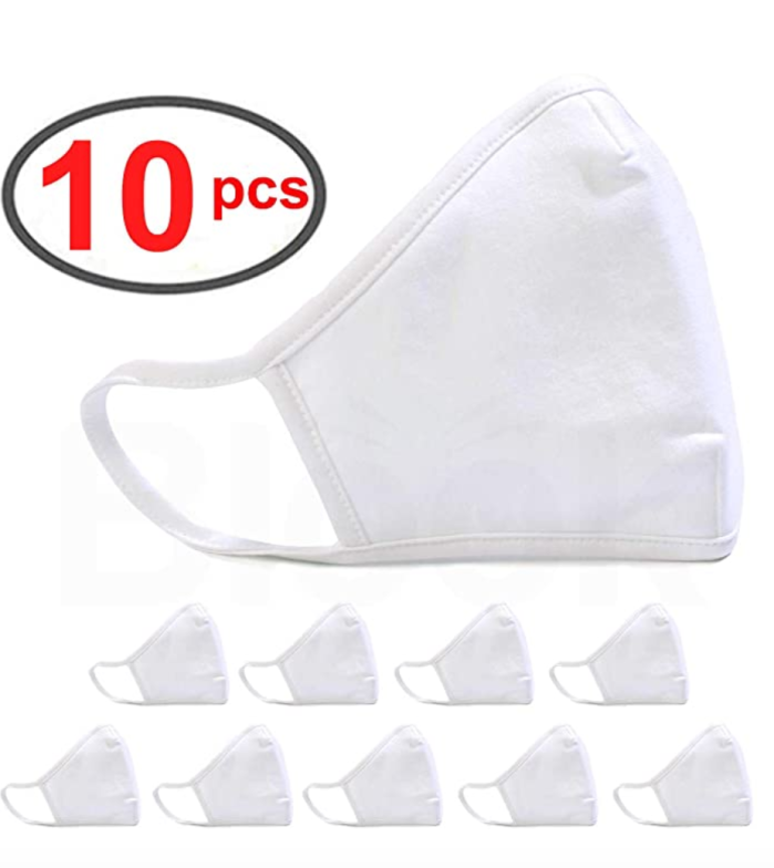 BLOOK 100% Cotton Fashion Protective Face Mask 10 Pack