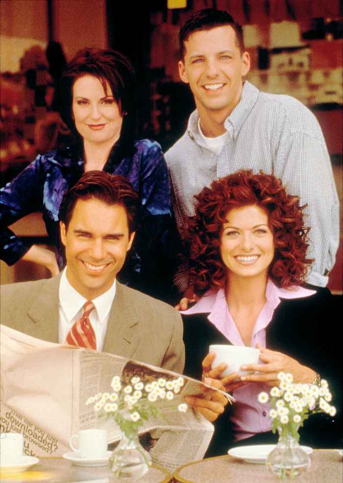 Megan Mullally Sean Hayes Debra Messing and Eric McCormack on Will and Grace Debra Messing Is Tired of Women in Media Being Pitted Against Each Other