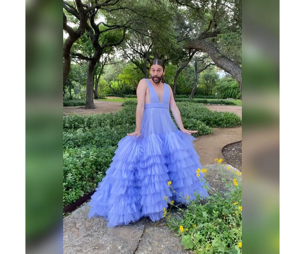 Jonathan Van Ness Stuns in a Tulle Christian Siriano Gown While in Quarantine