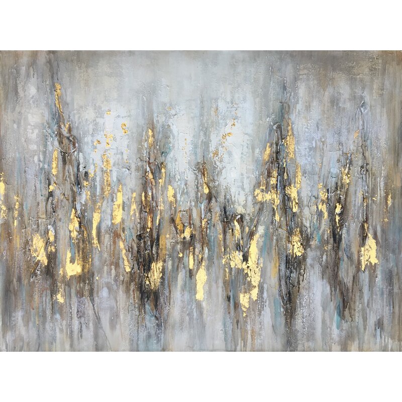 Mercer51 'Gleaming Gold' Oil Painting Print on Wrapped Canvas