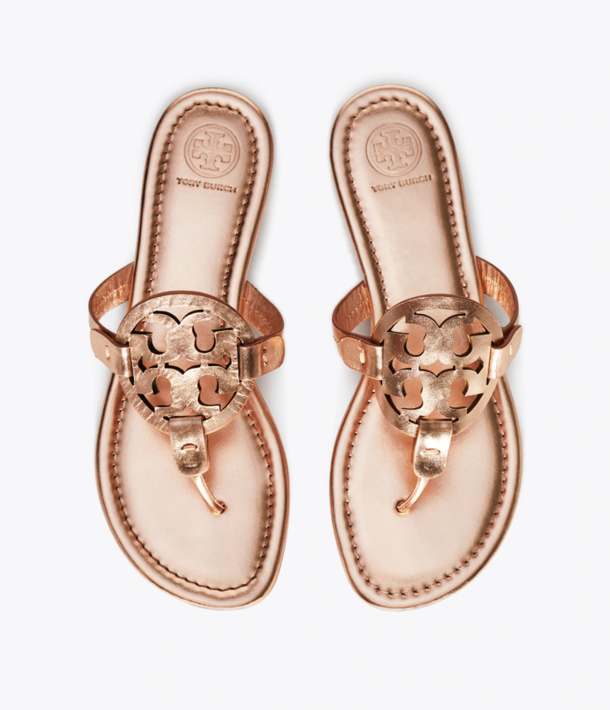 Miller Sandal, Metallic Leather (Rose Gold)