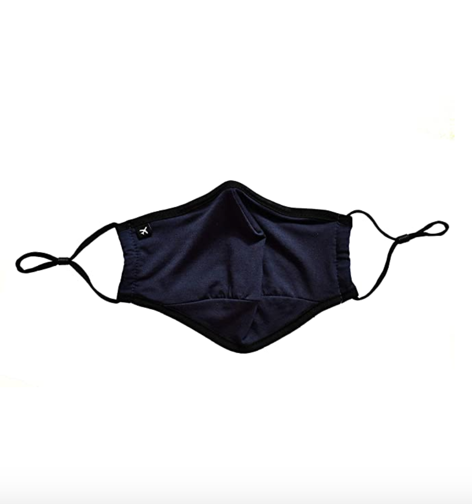 NxTSTOP Apparel TRAVLEISURE Adjustable, Reusable, Washable Bamboo Face Mask (Navy)