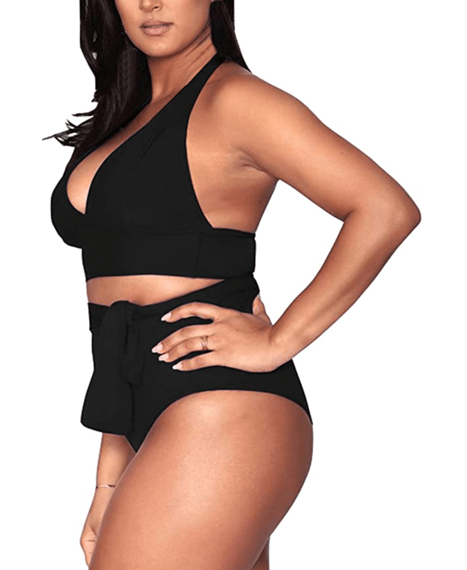 Sovoyontee Women's Plus Size High Waisted Tummy Control Swimwear