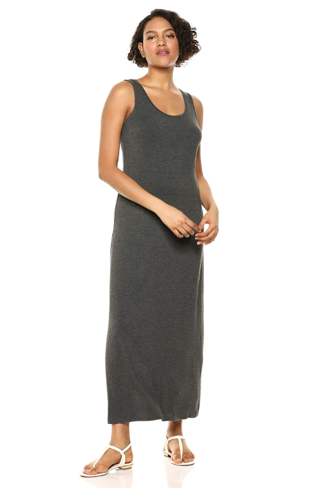 Amazon Essentials Women's Tank Maxi Dress (Charcoal Heather)