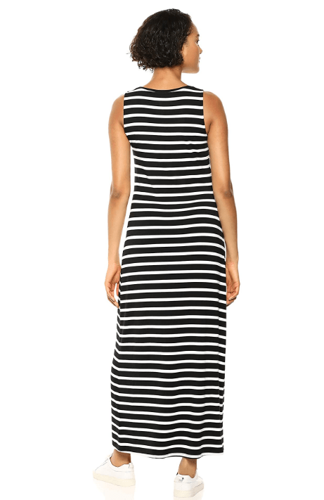 Amazon Essentials Women's Tank Maxi Dress (French Stripe Black)