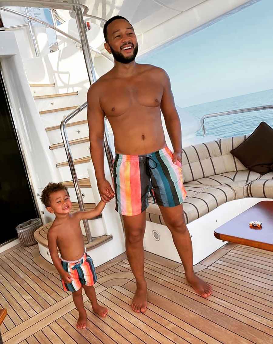 John Legend and Miles Are Father-Son Goals in Matching Swim Trunks