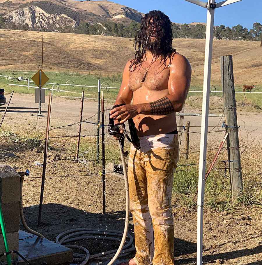Shirtless Jason Momoa Gets Hosed Down After Muddy Dune Buggy Ride