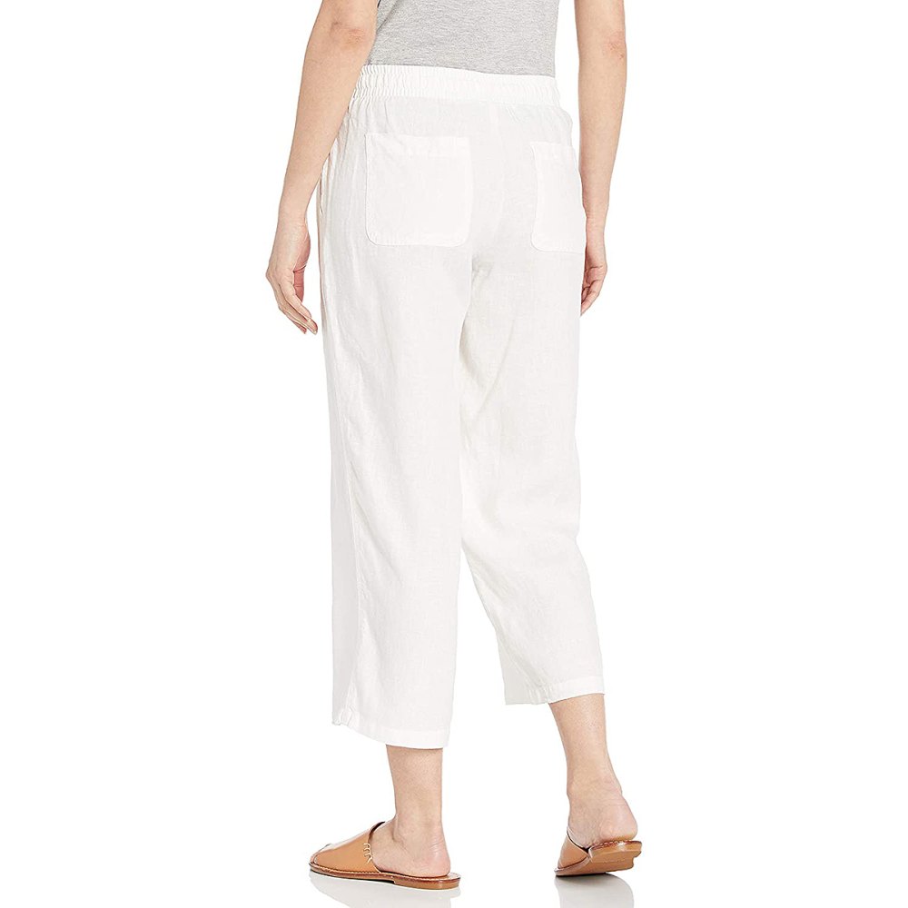 Amazon Essentials Women's Drawstring Linen Crop Pant