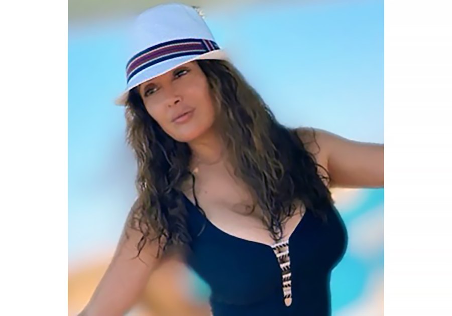 Salma Hayek, 53, Amps Up Her Swim Look With a Stylish Hat