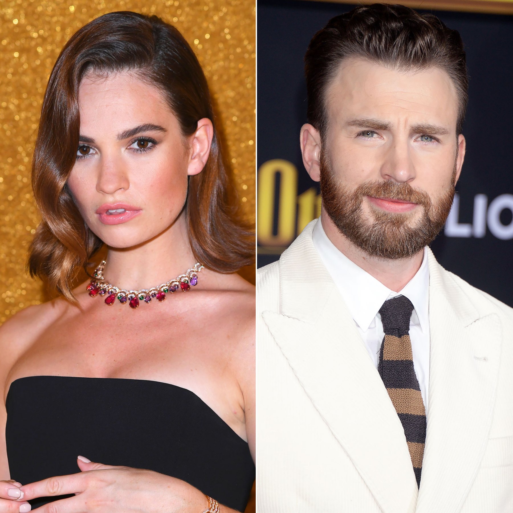 Lily James Won’t Confirm She’s Dating Chris Evans Amid Rumors