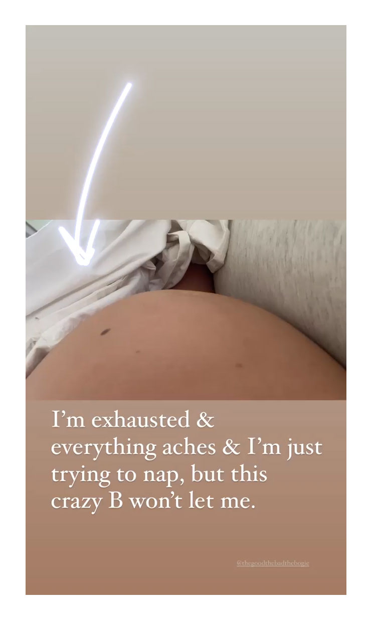 Stassi Schroeder Exhausted Baby Bump Kicking