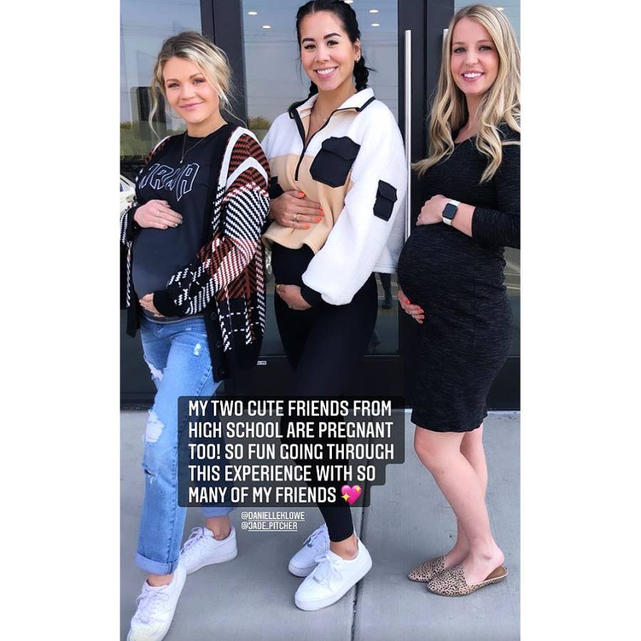 Witney Carson Cradles Baby Bump With Pregnant Friends