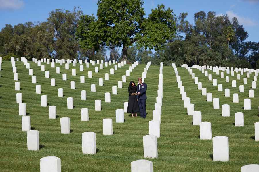 Prince Harry and Meghan Markle Visit Los Angeles Cemetery on Remembrance Day