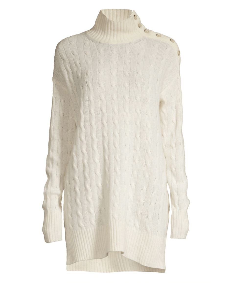 Ralph Lauren Classic Button-Shoulder Sweater