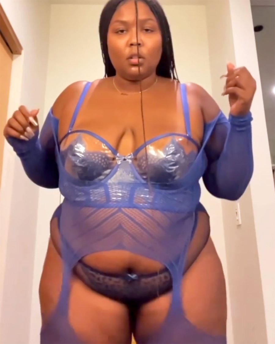 Lizzo Shows Off Her Curves in Super Sexy Purple Lingerie