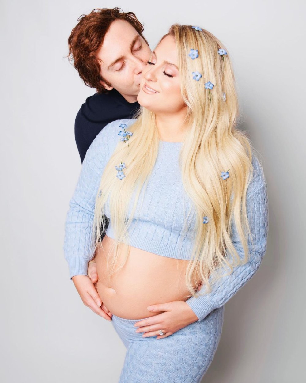 Pregnant Meghan Trainor Shows Bare Baby Bump While Celebrating Anniversary With Daryl Sabara