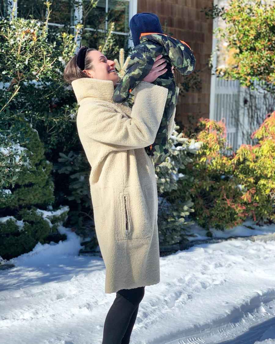 Lea Michele and Baby Ever in the Snow