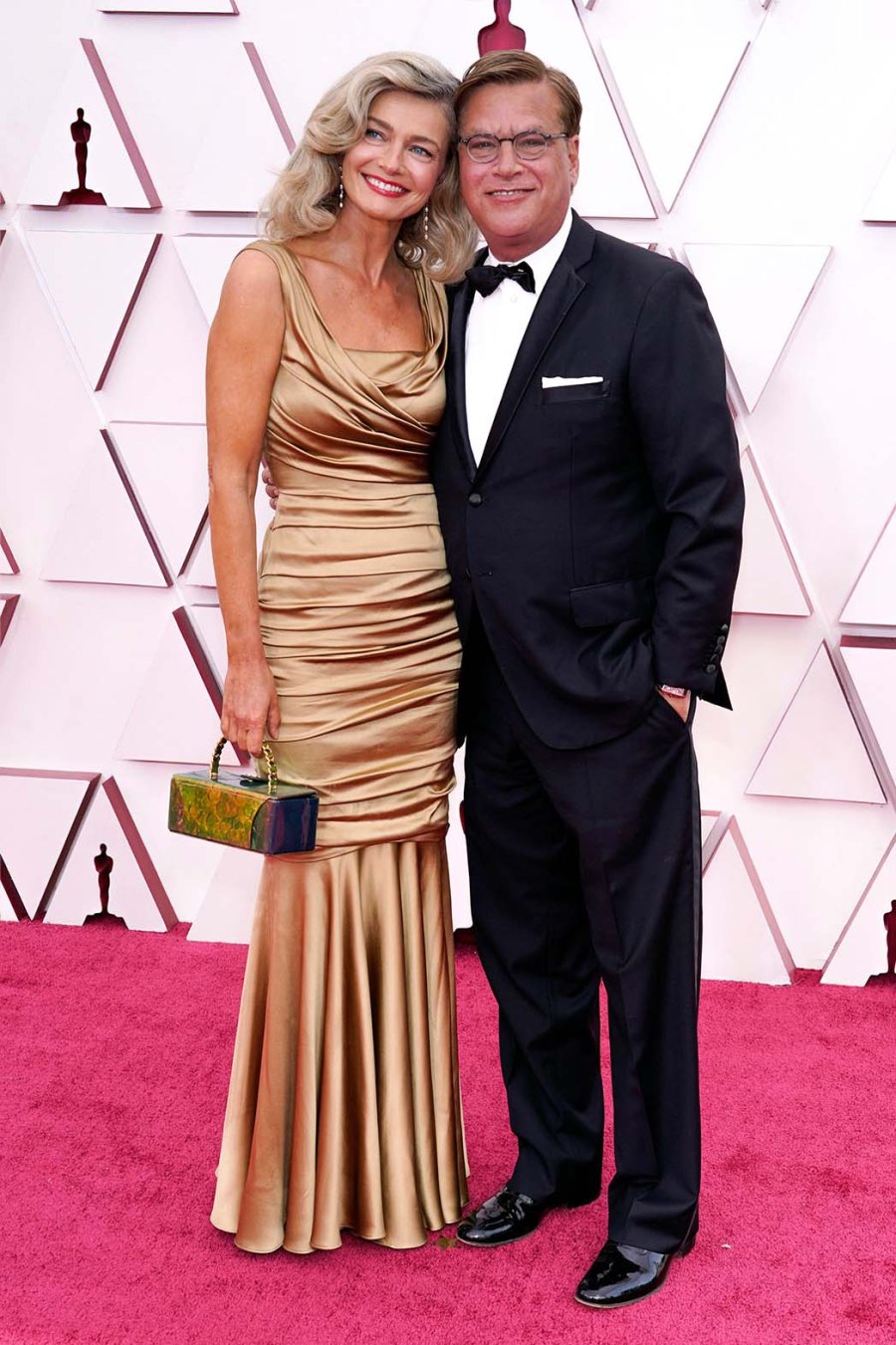 Oscars 2021 Paulina Porizkova Aaron Sorkin Make Red Carpet Debut 2021 Academy Awards