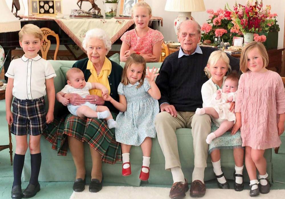 Queen Elizabeth II Prince Philip Pose With Great Grandchildren Never Before Seen Photos
