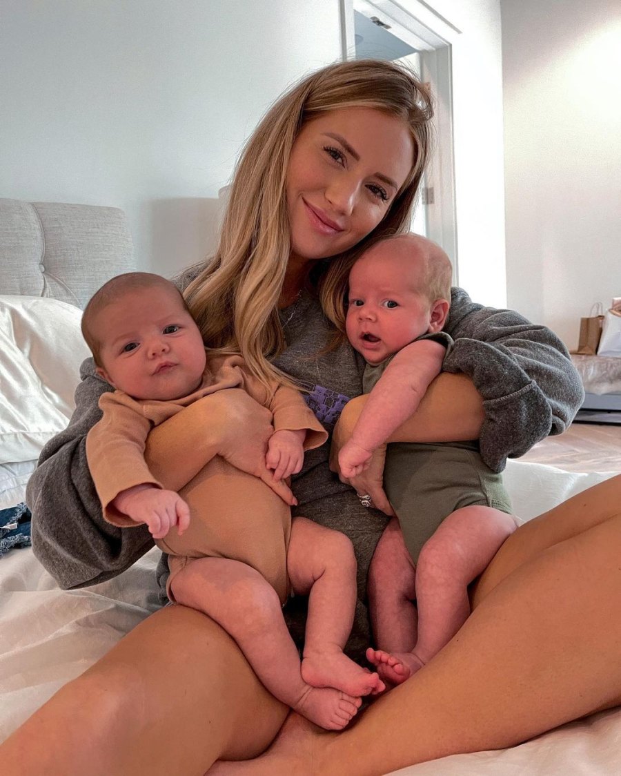 ‘Squishy Baby Snugs’! See Lauren Burnham and Arie Luyendyk Jr.’s Twins’ Pics