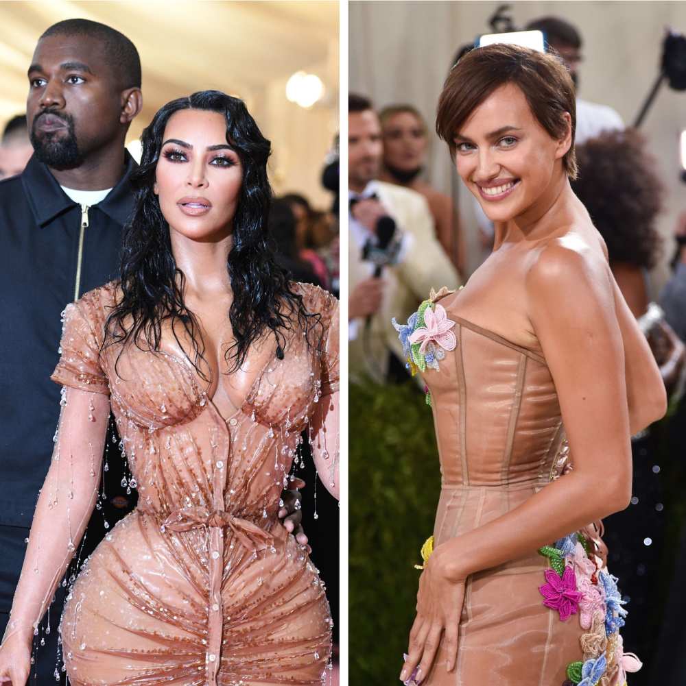 Kim Kardashian Kanye West Matching Met Gala 2021 Irina Shayk Attends