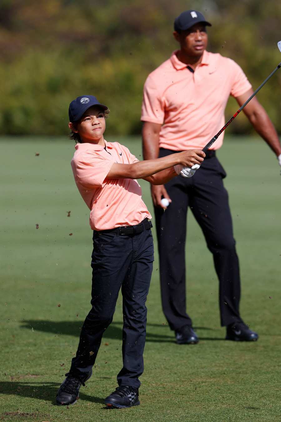 Tiger Woods Returns to Golf During Championship With Son Charlie