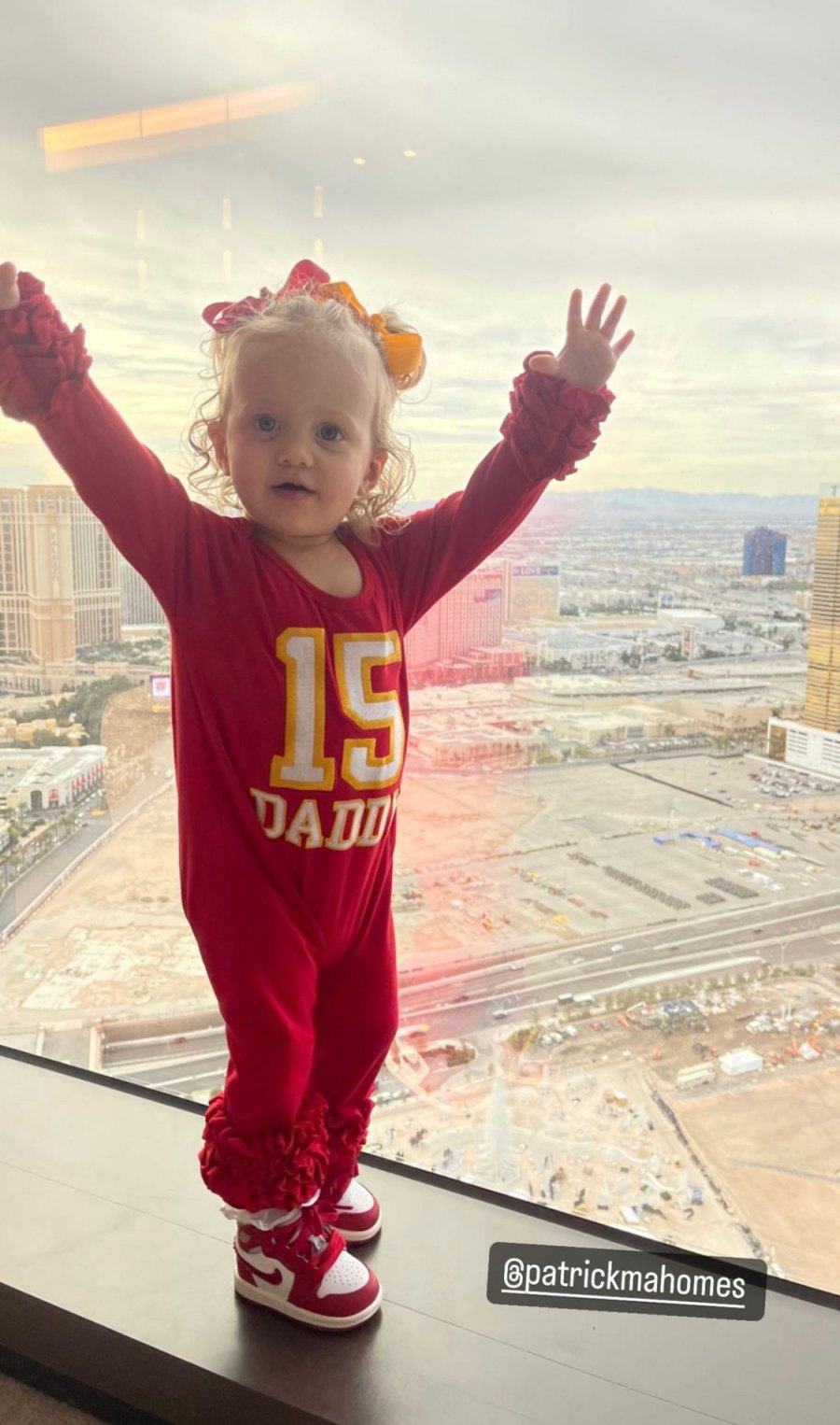 Patrick Mahomes Daughter Sterling Supports Kansas City Chiefs in 'Daddy' Jersey