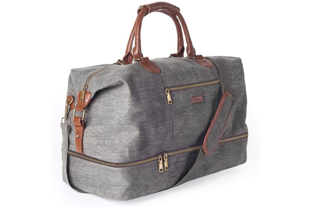 grey travel tote