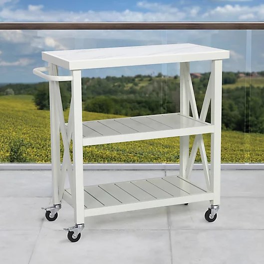 white bar cart