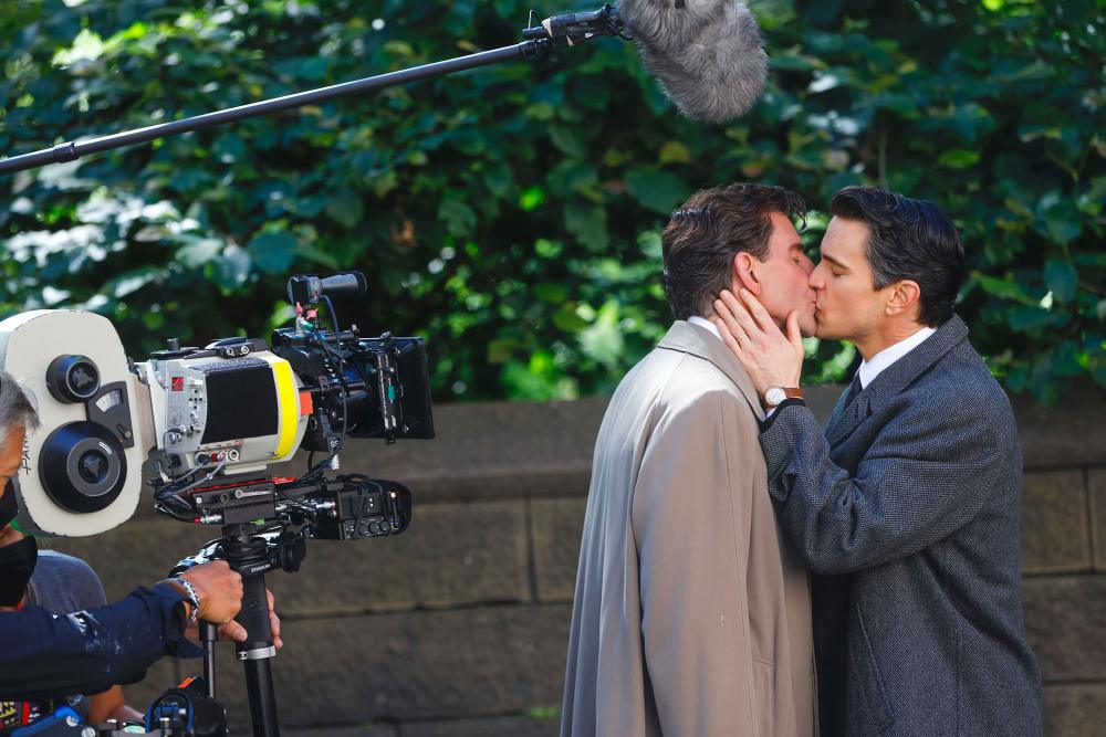Bradley Cooper Kisses Matt Bomer on the Set of His New Film Maestro