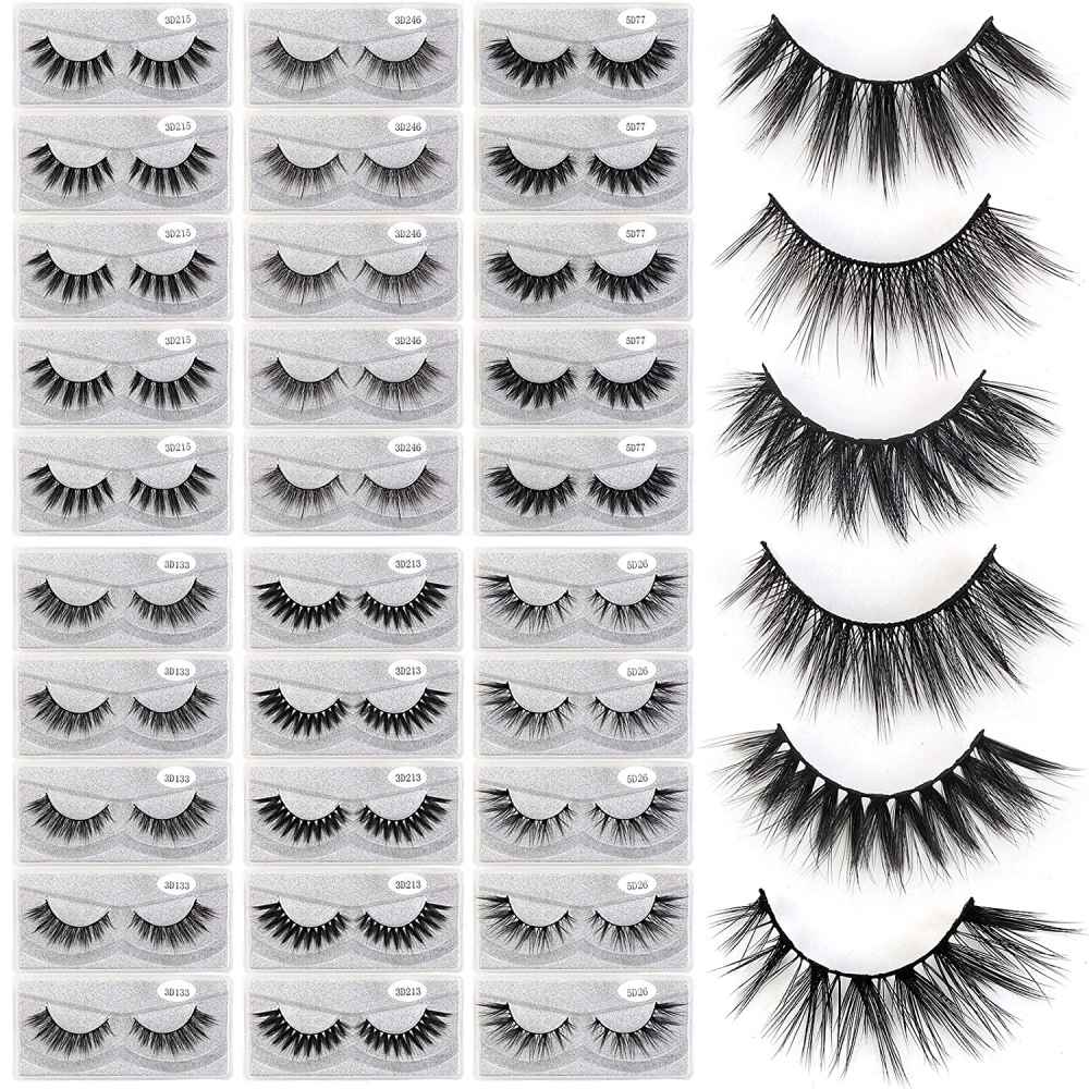 MAGEFY 30 Pairs 6 Styles Faux Mink Eyelashes