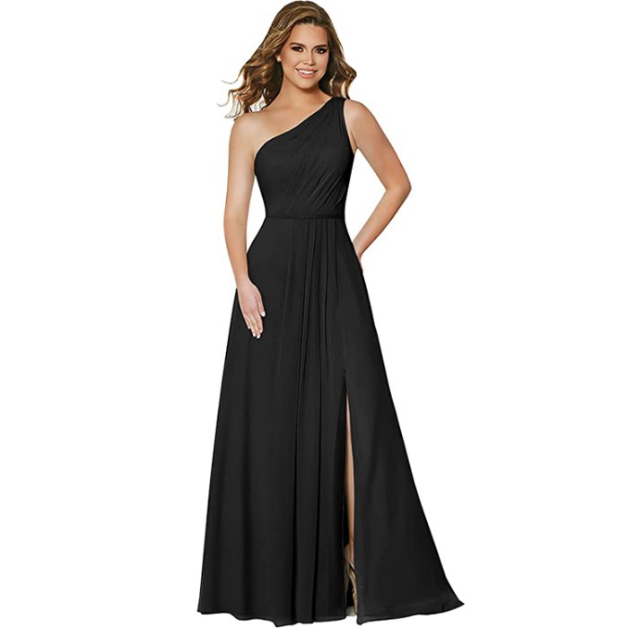 black one-shoulder dress