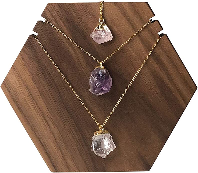 Ollie West Set of 3 Amethyst, Rose Quartz & Clear Quartz Necklace Set