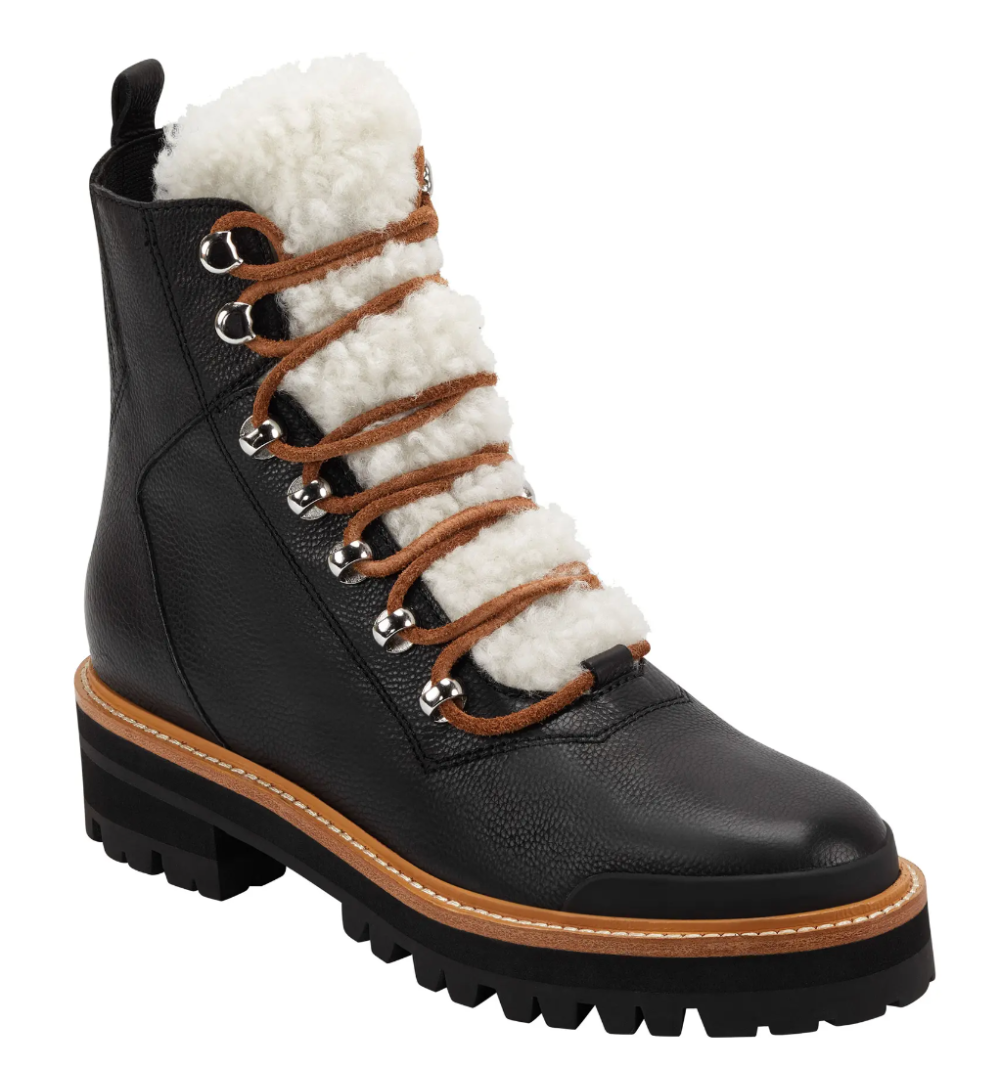 Marc Fisher Izzie Genuine Shearling Lace-Up Boot