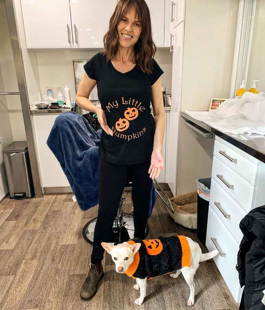 Pregnant Hilary Swank Celebrates Halloween With Her ‘Little Pumpkins’