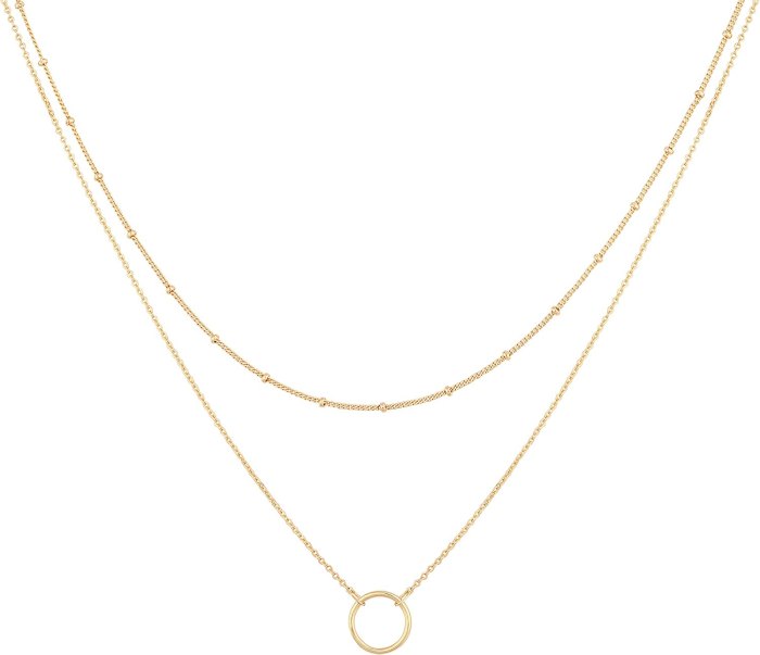 MEVECCO Layered 18k Gold Plated Necklace