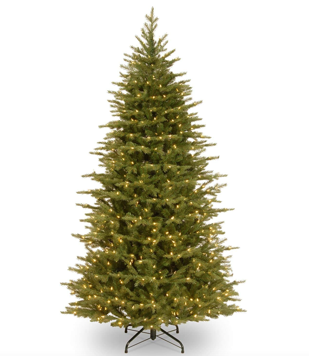 National Tree Company Pre-Lit 7.5' 'Feel Real' Artificial Slim Christmas Tree