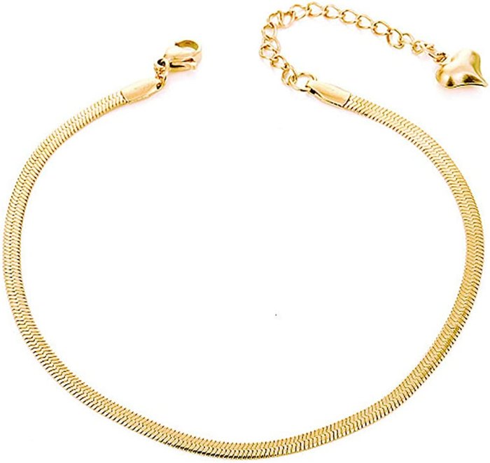 QJLE 18K Gold Plated Flat Snake Chain