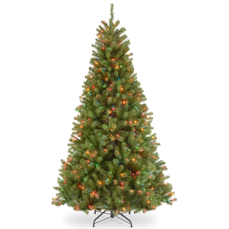 Three Posts™ North Valley 7' Lighted Faux Spruce Christmas Tree