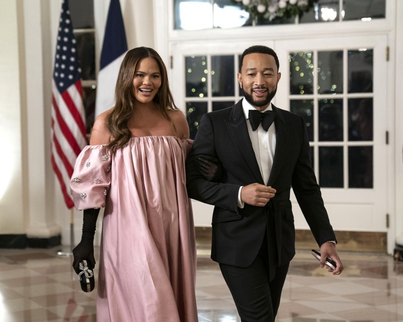 Pretty in Pink! Chrissy Teigen Glows at State Dinner With John Legend