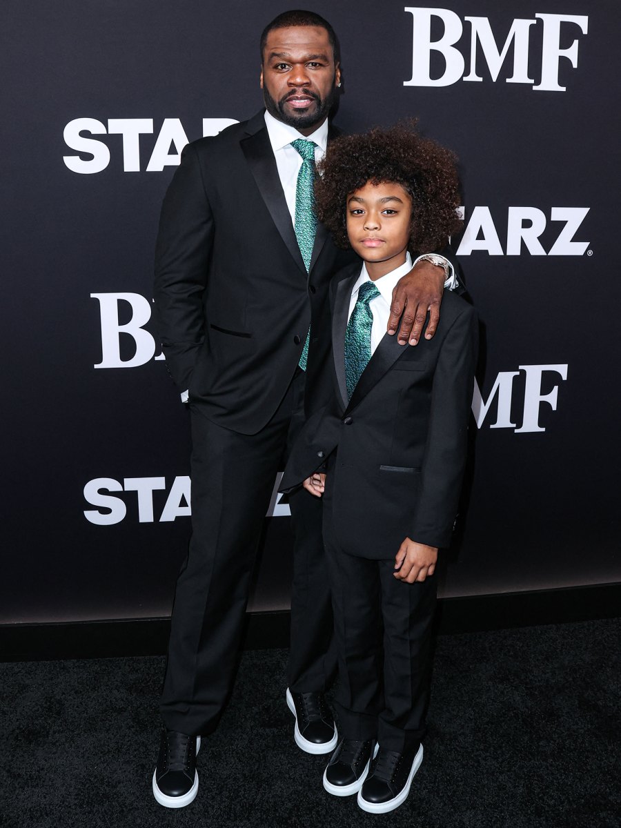 Twinning Time! 50 Cent and Son Sire Rock Matching Suits at ‘BMF’ Premiere