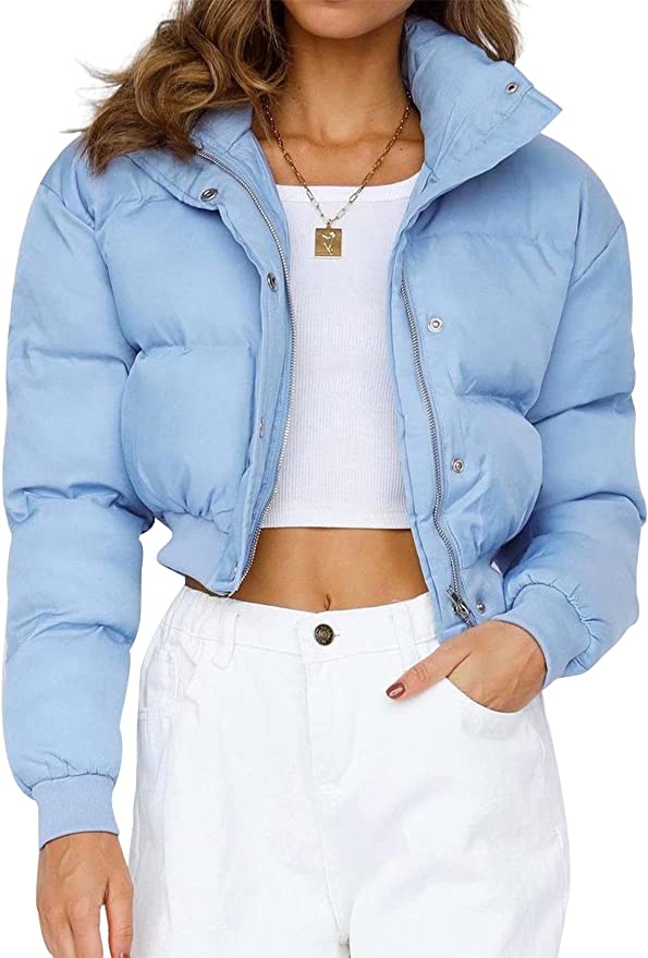 Gihuo Women's Cropped Puffer Jacket