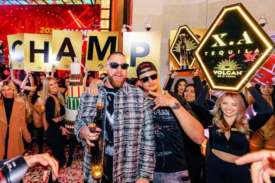 Patrick Mahomes and Kansas City Chiefs Players Celebrate Super Bowl Win at XS Nightclub in Las Vegas