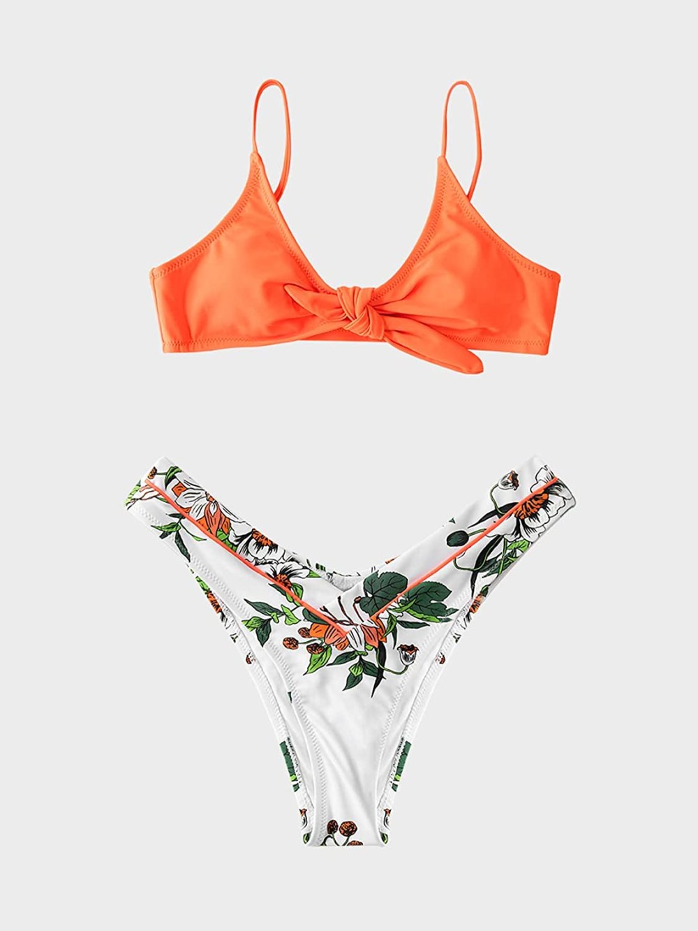 CUPSHE Women's Floral Print Adjustable Bikini