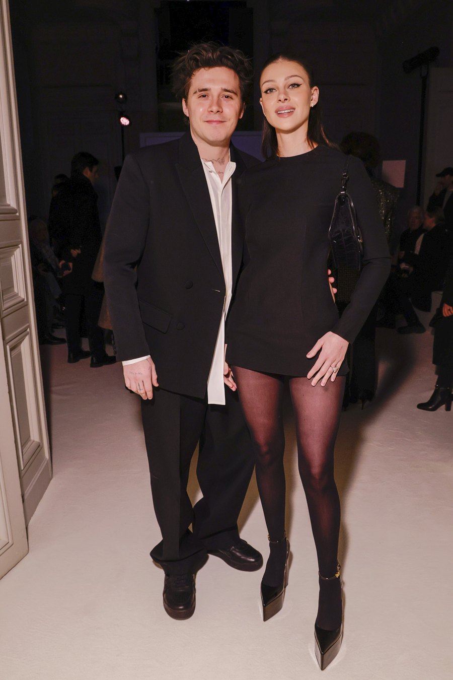 Celebs at PFW gallery - 226 Fashion Valentino F/W 23-24 Front Row, Paris, France - 05 Mar 2023 Brooklyn Beckham, and Nicola Peltz.
