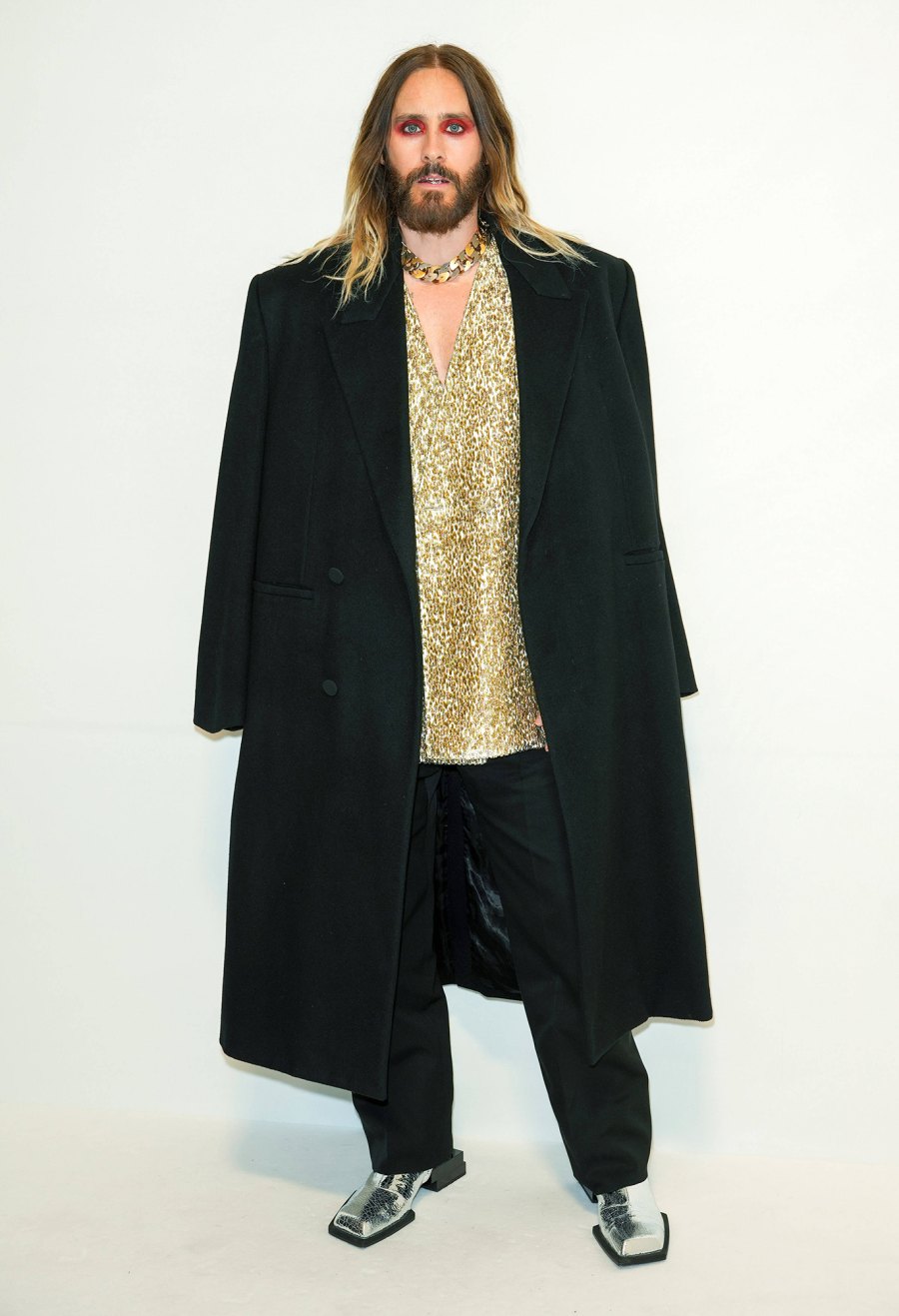 Paris Fashion Week: Jared Leto Wears Striking Red Makeup to Givenchy, More