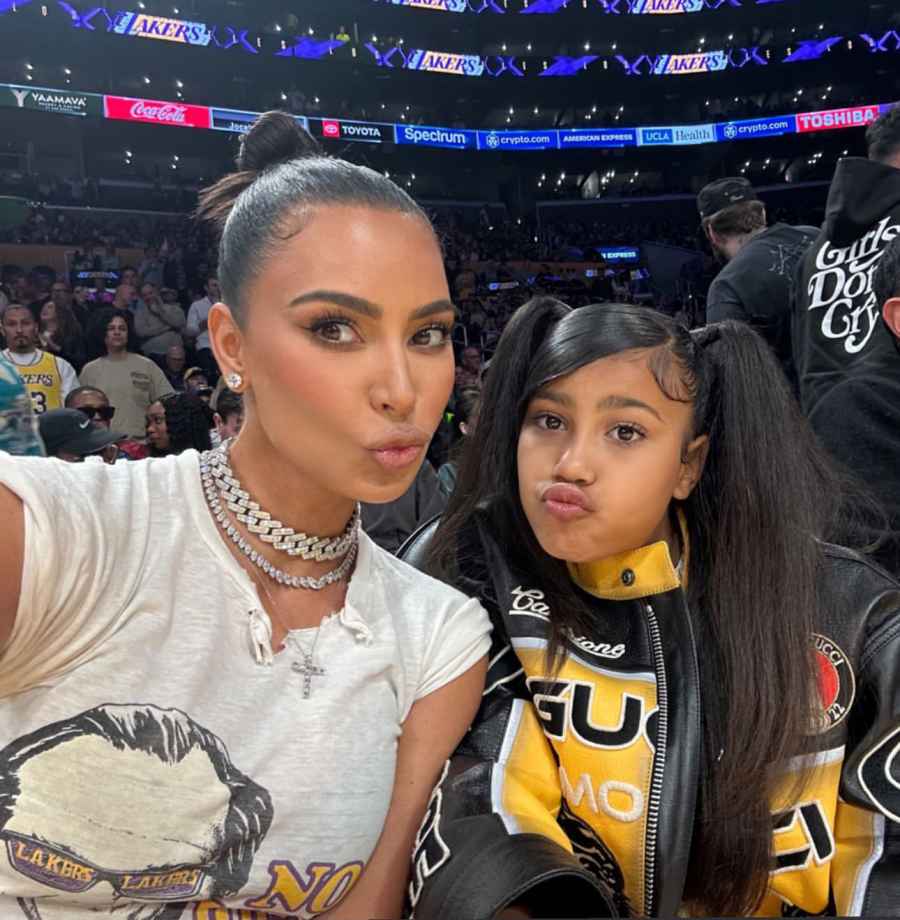 Kim Kardashian Brings Daughter North to Support Tristan Thompson and the Los Angeles Lakers: See Photos