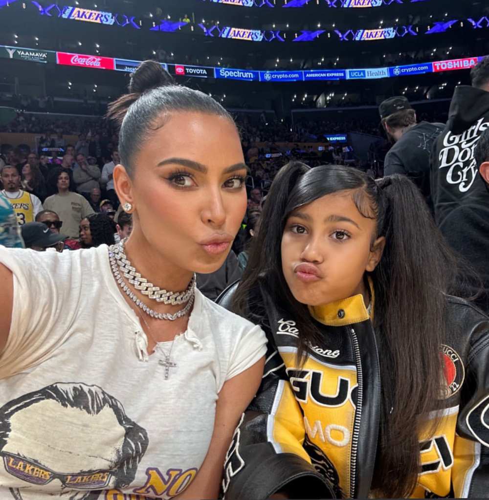 Kim Kardashian Brings Daughter North to Support Tristan Thompson and the Los Angeles Lakers: See Photos